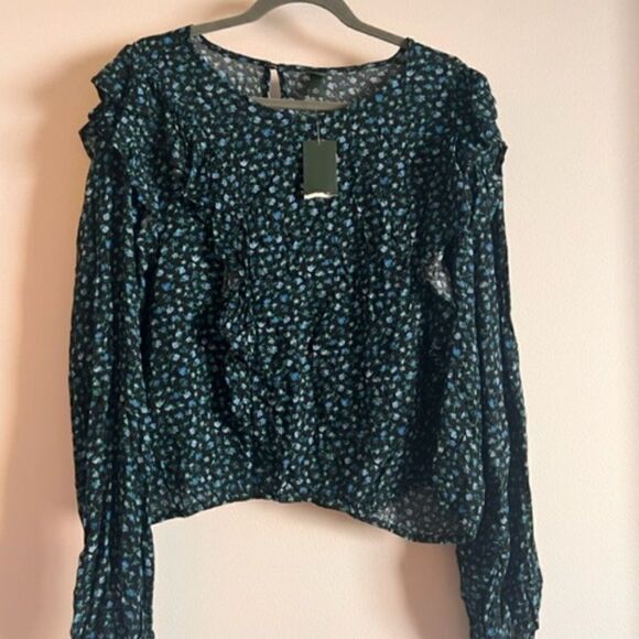 Ruffle Long Sleeve Blouse/Top 1X NWT - Picture 3 of 8
